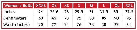 coach women's belt size chart